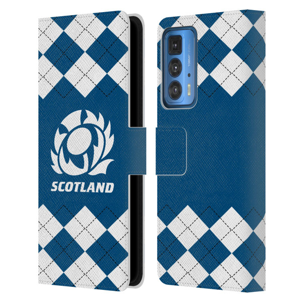 Scotland Rugby Logo 2 Argyle Leather Book Wallet Case Cover For Motorola Edge 20 Pro