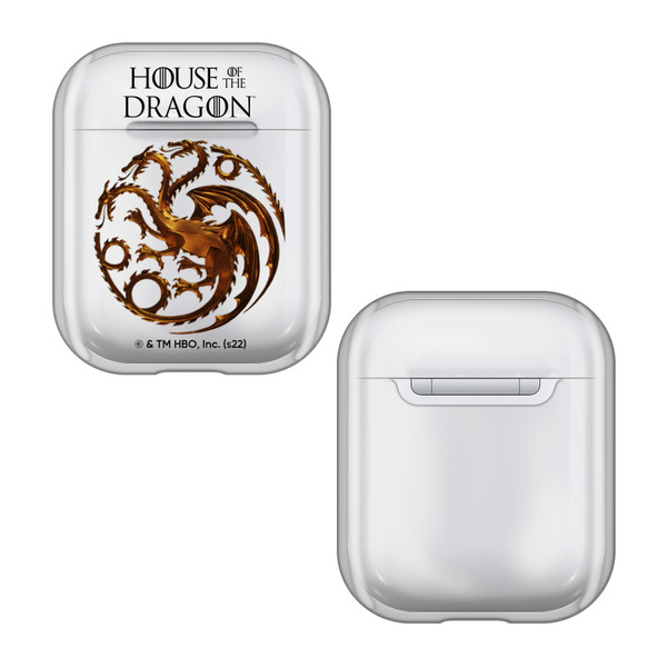 House Of The Dragon: Television Series Graphics Targaryen Emblem Art Clear Hard Crystal Cover Case for Apple AirPods 1 1st Gen / 2 2nd Gen Charging Case