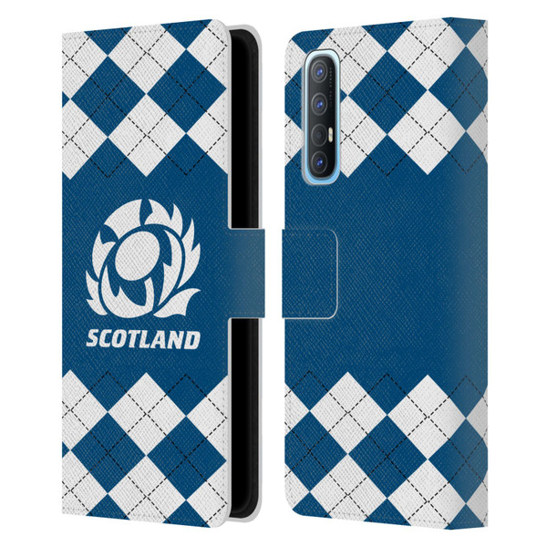 Scotland Rugby Logo 2 Argyle Leather Book Wallet Case Cover For OPPO Find X2 Neo 5G