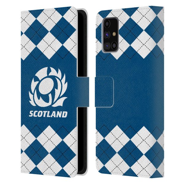 Scotland Rugby Logo 2 Argyle Leather Book Wallet Case Cover For Samsung Galaxy M31s (2020)