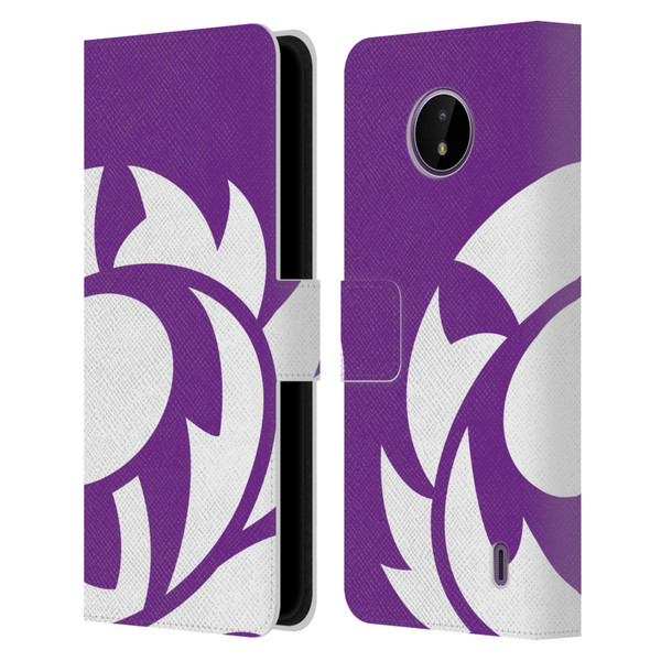 Scotland Rugby Oversized Thistle Purple Heather Leather Book Wallet Case Cover For Nokia C10 / C20