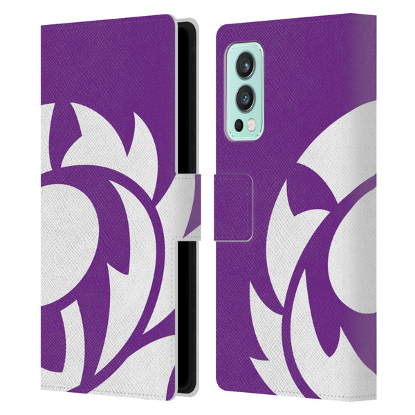 Scotland Rugby Oversized Thistle Purple Heather Leather Book Wallet Case Cover For OnePlus Nord 2 5G