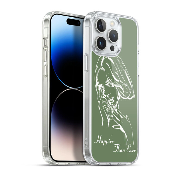 Billie Eilish Happier Than Ever Album Stencil Green Soft Gel Case for Apple iPhone 13 Pro Max & MagSafe