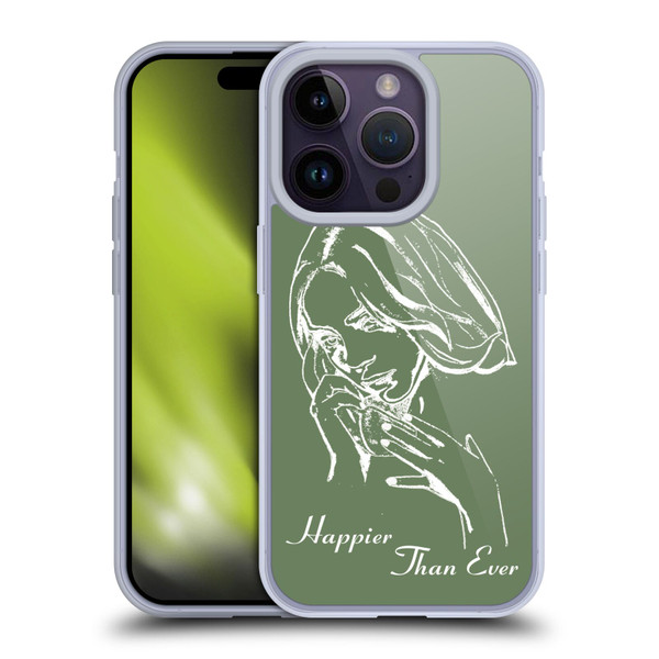 Billie Eilish Happier Than Ever Album Stencil Green Soft Gel Case for Apple iPhone 14 Pro & MagSafe