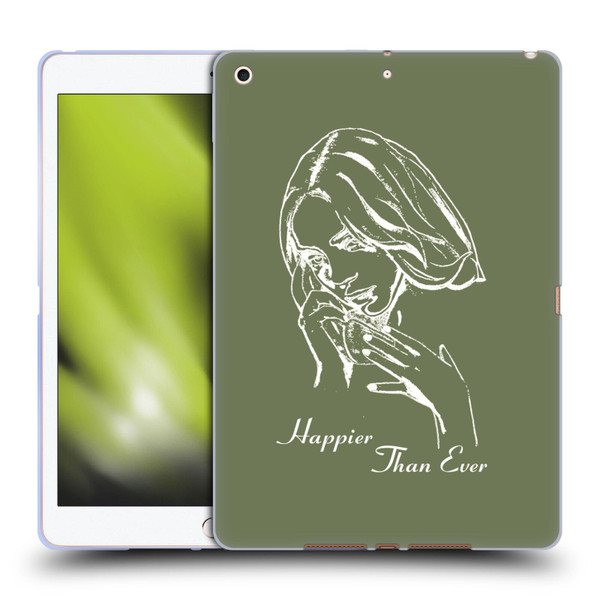 Billie Eilish Happier Than Ever Album Stencil Green Soft Gel Case for Apple iPad 10.2 2019/2020/2021