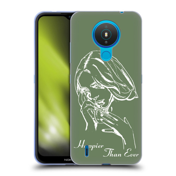 Billie Eilish Happier Than Ever Album Stencil Green Soft Gel Case for Nokia 1.4