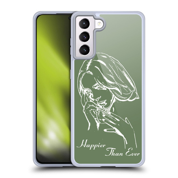 Billie Eilish Happier Than Ever Album Stencil Green Soft Gel Case for Samsung Galaxy S21+ 5G