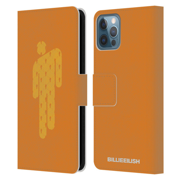 Billie Eilish Key Art Blohsh Orange Leather Book Wallet Case Cover For Apple iPhone 12 / iPhone 12 Pro