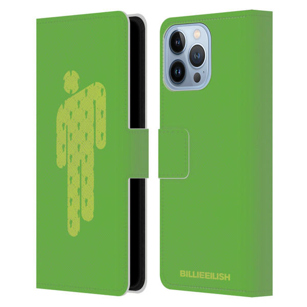 Billie Eilish Key Art Blohsh Green Leather Book Wallet Case Cover For Apple iPhone 13 Pro Max