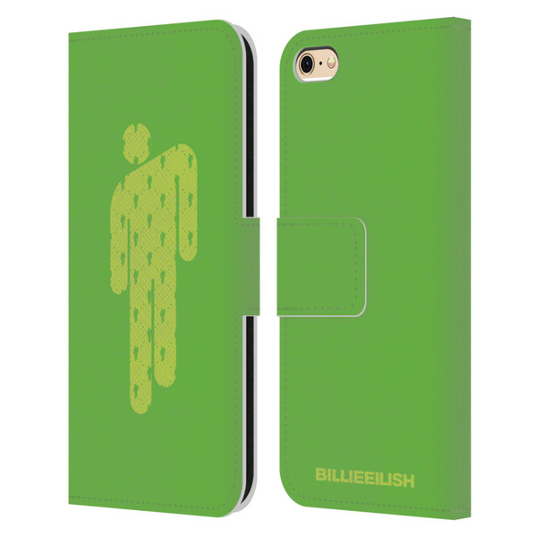 Billie Eilish Key Art Blohsh Green Leather Book Wallet Case Cover For Apple iPhone 6 / iPhone 6s