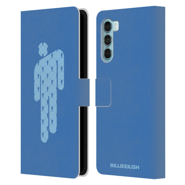 Billie Eilish Key Art Blohsh Blue Leather Book Wallet Case Cover For Motorola Edge S30 / Moto G200 5G
