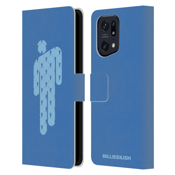 Billie Eilish Key Art Blohsh Blue Leather Book Wallet Case Cover For OPPO Find X5 Pro