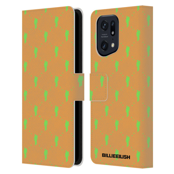 Billie Eilish Key Art Blohsh Pattern Leather Book Wallet Case Cover For OPPO Find X5 Pro