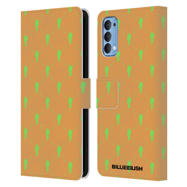 Billie Eilish Key Art Blohsh Pattern Leather Book Wallet Case Cover For OPPO Reno 4 5G