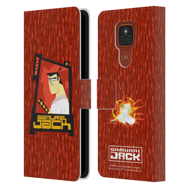 Samurai Jack Graphics Character Art 2 Leather Book Wallet Case Cover For Motorola Moto E7 Plus