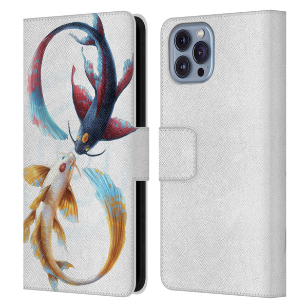 Jonas "JoJoesArt" Jödicke Wildlife Eternal Bond Koi Leather Book Wallet Case Cover For Apple iPhone 14