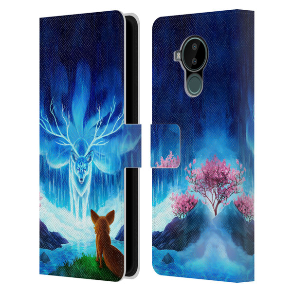 Jonas "JoJoesArt" Jödicke Wildlife Wisdom Leather Book Wallet Case Cover For Nokia C30