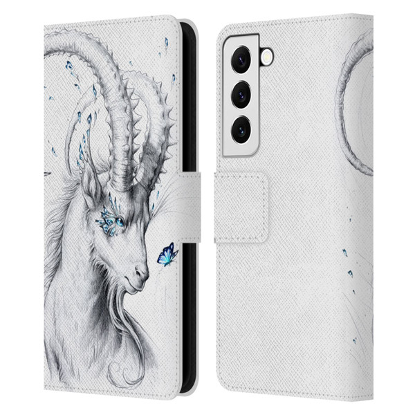 Jonas "JoJoesArt" Jödicke Wildlife Capricorn Leather Book Wallet Case Cover For Samsung Galaxy S22 5G