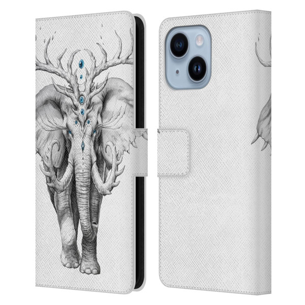 Jonas "JoJoesArt" Jödicke Wildlife 2 Elephant Soul Leather Book Wallet Case Cover For Apple iPhone 14 Plus