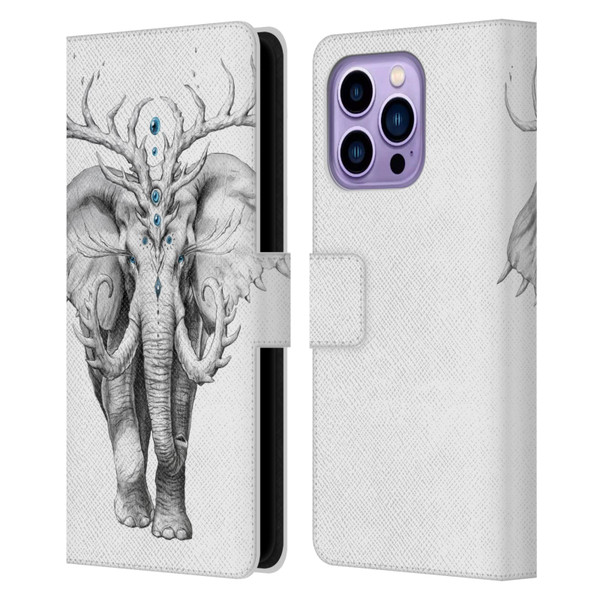 Jonas "JoJoesArt" Jödicke Wildlife 2 Elephant Soul Leather Book Wallet Case Cover For Apple iPhone 14 Pro Max