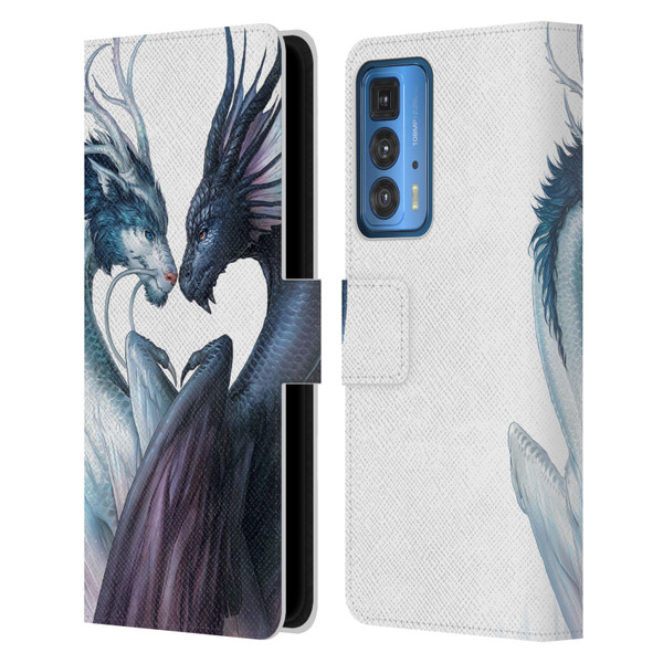 Jonas "JoJoesArt" Jödicke Wildlife 2 Yin And Yang Dragons Leather Book Wallet Case Cover For Motorola Edge 20 Pro