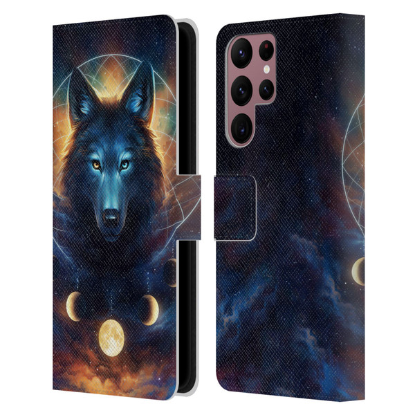 Jonas "JoJoesArt" Jödicke Wildlife 2 Dreamcatcher Wolf Leather Book Wallet Case Cover For Samsung Galaxy S22 Ultra 5G