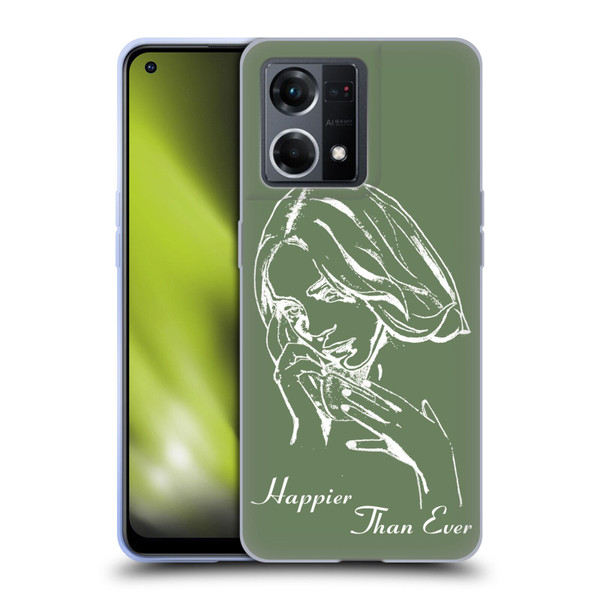 Billie Eilish Happier Than Ever Album Stencil Green Soft Gel Case for OPPO Reno8 4G
