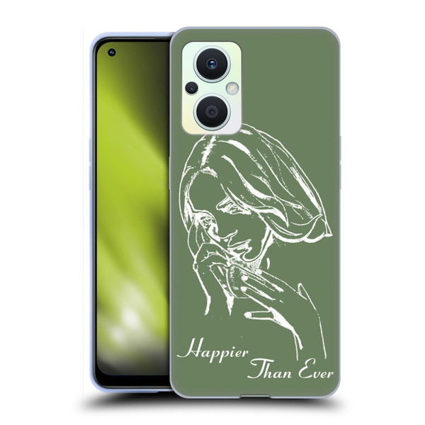 Billie Eilish Happier Than Ever Album Stencil Green Soft Gel Case for OPPO Reno8 Lite