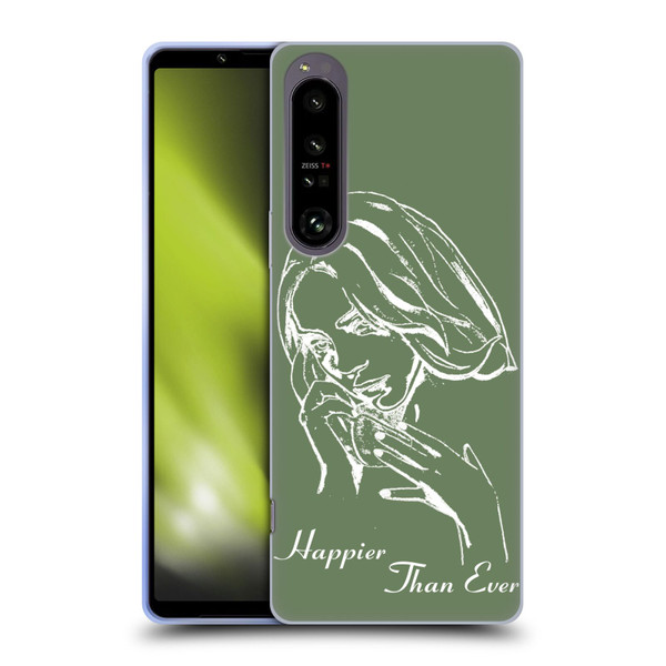 Billie Eilish Happier Than Ever Album Stencil Green Soft Gel Case for Sony Xperia 1 IV