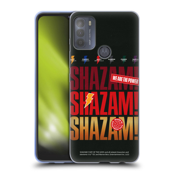 Shazam!: Fury Of The Gods Graphics Logo Soft Gel Case for Motorola Moto G50