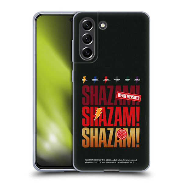 Shazam!: Fury Of The Gods Graphics Logo Soft Gel Case for Samsung Galaxy S21 FE 5G