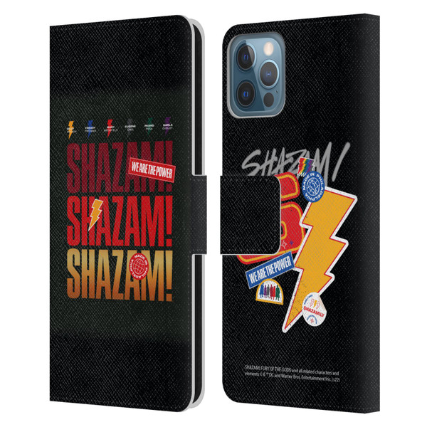 Shazam!: Fury Of The Gods Graphics Logo Leather Book Wallet Case Cover For Apple iPhone 12 / iPhone 12 Pro