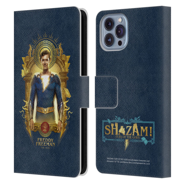 Shazam!: Fury Of The Gods Graphics Freddy Leather Book Wallet Case Cover For Apple iPhone 14