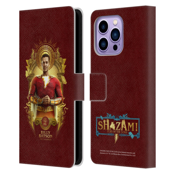 Shazam!: Fury Of The Gods Graphics Billy Leather Book Wallet Case Cover For Apple iPhone 14 Pro Max