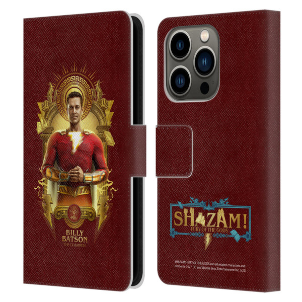 Shazam!: Fury Of The Gods Graphics Billy Leather Book Wallet Case Cover For Apple iPhone 14 Pro