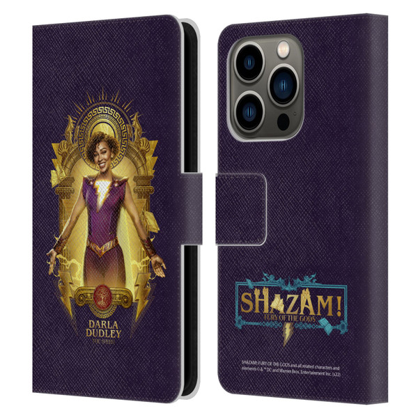 Shazam!: Fury Of The Gods Graphics Darla Leather Book Wallet Case Cover For Apple iPhone 14 Pro