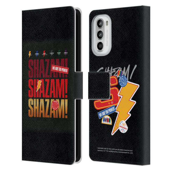 Shazam!: Fury Of The Gods Graphics Logo Leather Book Wallet Case Cover For Motorola Moto G52