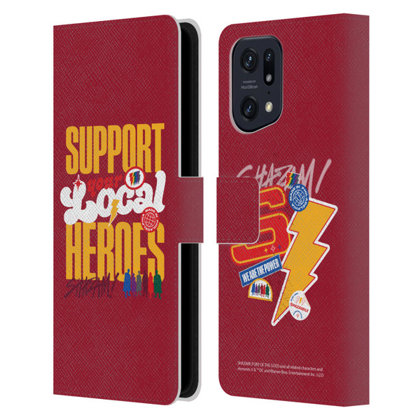 Shazam!: Fury Of The Gods Graphics Typography Leather Book Wallet Case Cover For OPPO Find X5