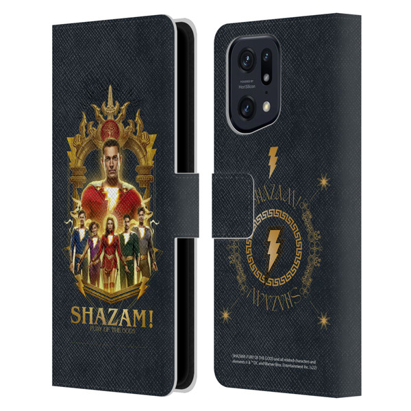 Shazam!: Fury Of The Gods Graphics Group Leather Book Wallet Case Cover For OPPO Find X5 Pro