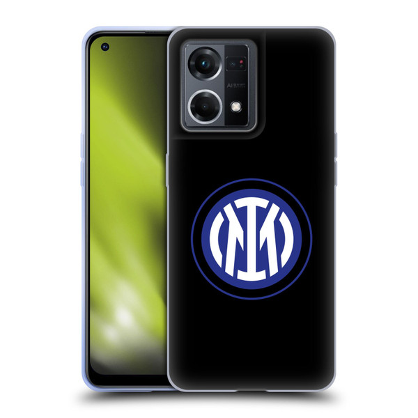 Fc Internazionale Milano Badge Logo On Black Soft Gel Case for OPPO Reno8 4G