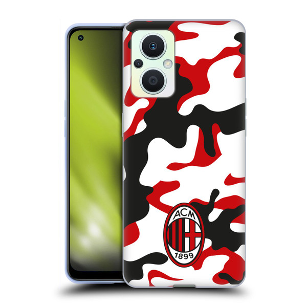 AC Milan Crest Patterns Camouflage Soft Gel Case for OPPO Reno8 Lite