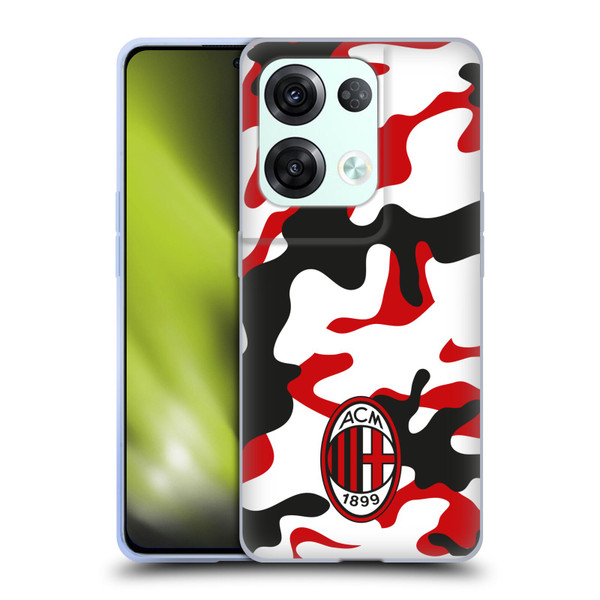 AC Milan Crest Patterns Camouflage Soft Gel Case for OPPO Reno8 Pro