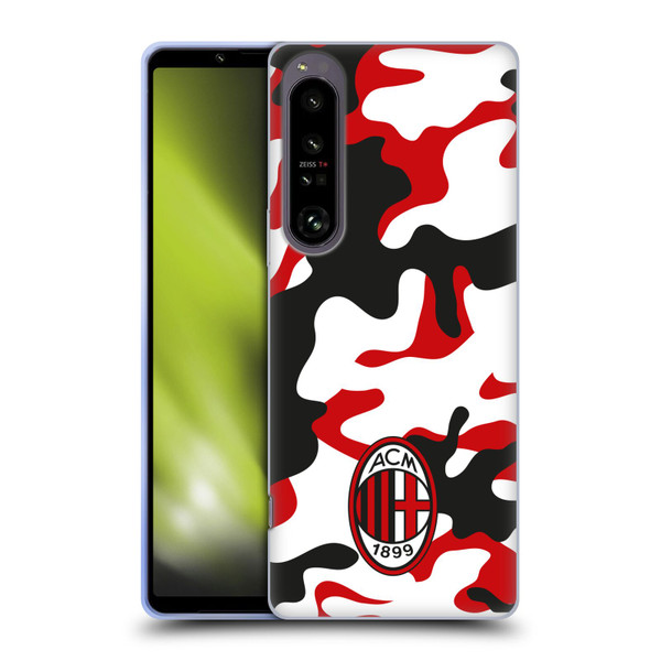 AC Milan Crest Patterns Camouflage Soft Gel Case for Sony Xperia 1 IV