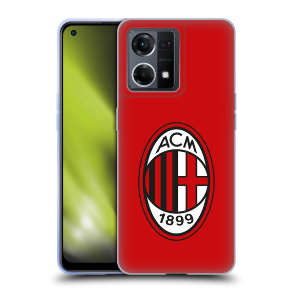 AC Milan Crest Full Colour Red Soft Gel Case for OPPO Reno8 4G
