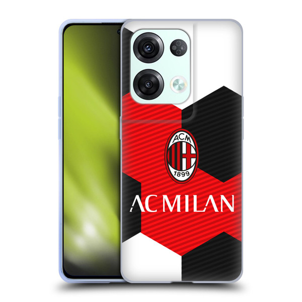 AC Milan Crest Ball Soft Gel Case for OPPO Reno8 Pro