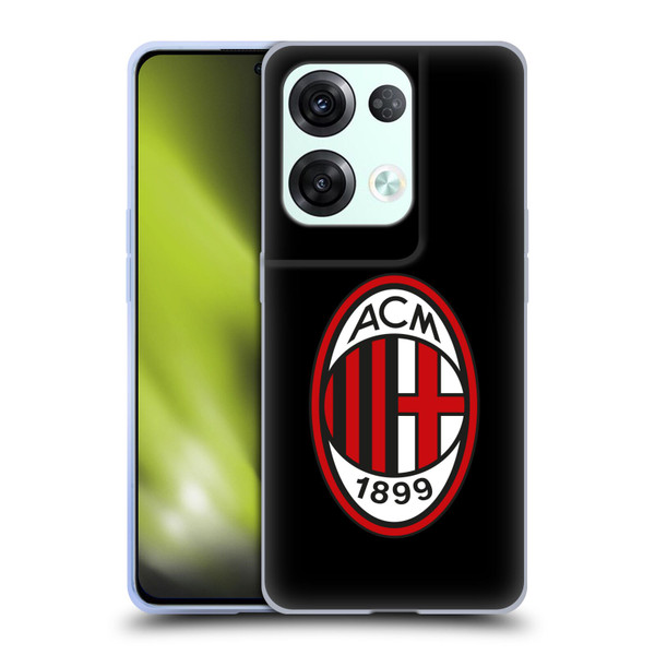 AC Milan Crest Full Colour Black Soft Gel Case for OPPO Reno8 Pro