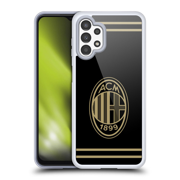 AC Milan Crest Black And Gold Soft Gel Case for Samsung Galaxy A13 (2022)