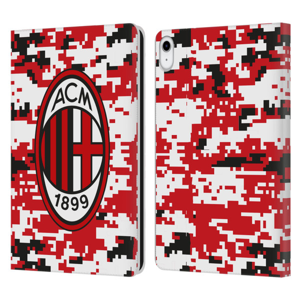AC Milan Crest Patterns Digital Camouflage Leather Book Wallet Case Cover For Apple iPad 10.9 (2022)