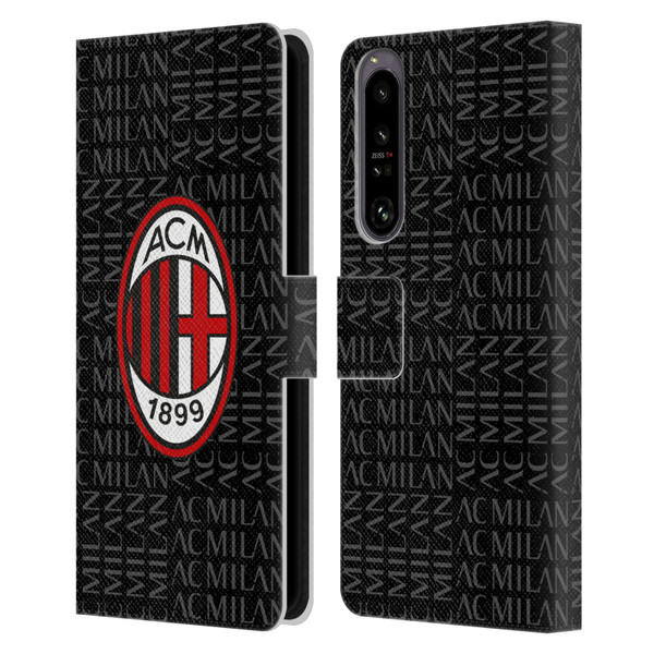 AC Milan Crest Patterns Red And Grey Leather Book Wallet Case Cover For Sony Xperia 1 IV