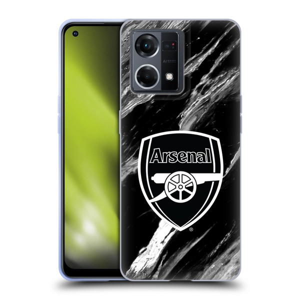 Arsenal FC Crest Patterns Marble Soft Gel Case for OPPO Reno8 4G